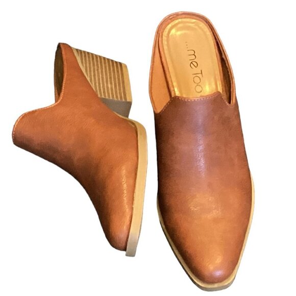 Me Too Paulina Mule Sz 7-1/2M Cognac Brown Slip-On #255C - Picture 5 of 9